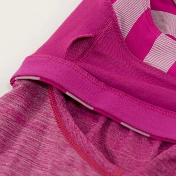 Lululemon 2-In-Run TankHeathered Raspberry / Micro Macro Stripe Raspberry - Picture 5 of 12